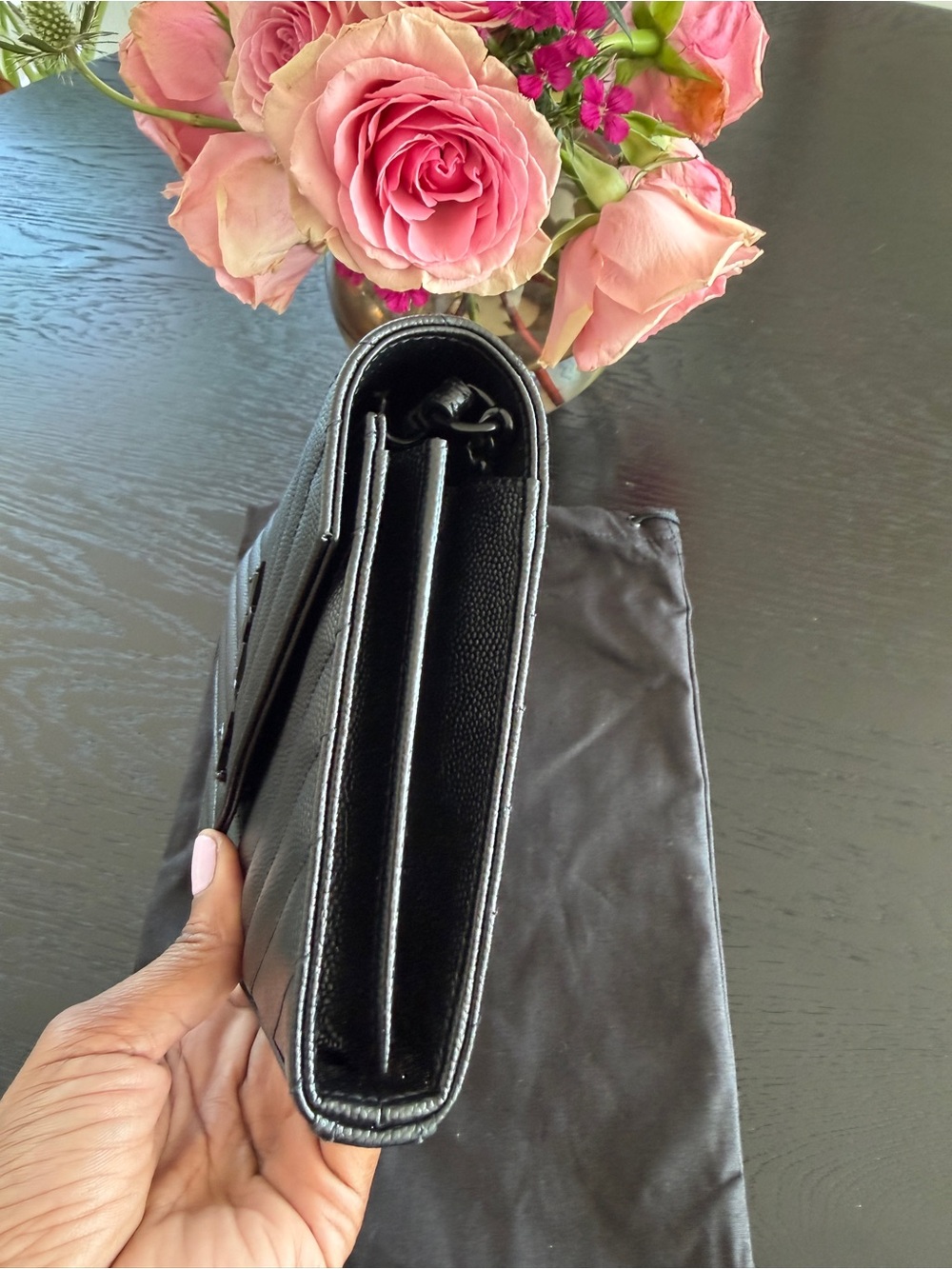 **LIKE NEW Saint Laurent Black Wallet-On-Chain - Picture 2 of 12